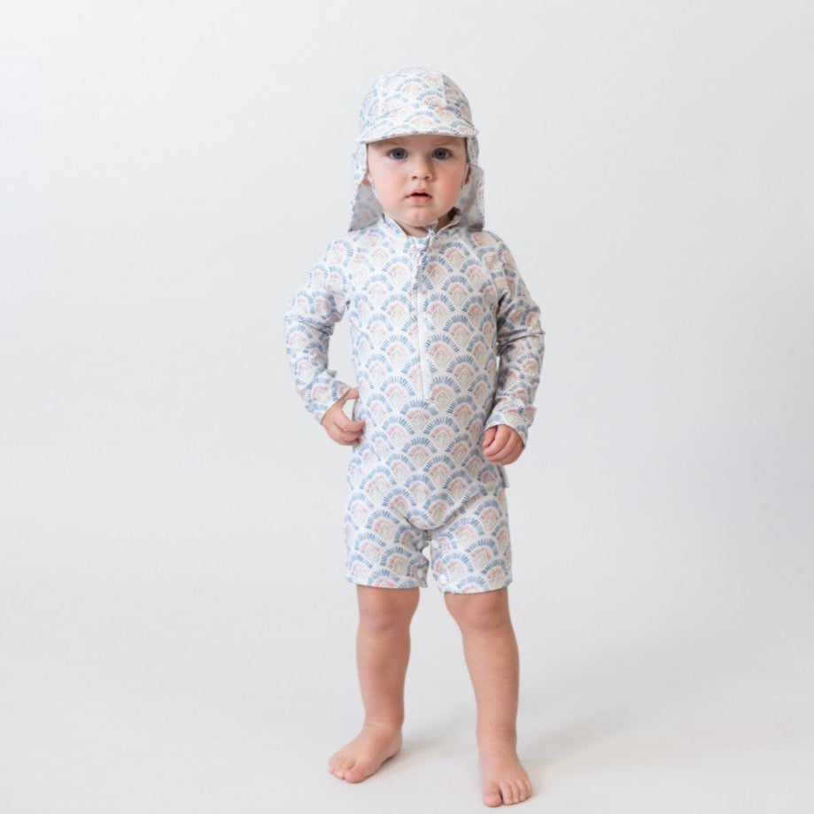 Protective Swim Onesie | Flap Hat