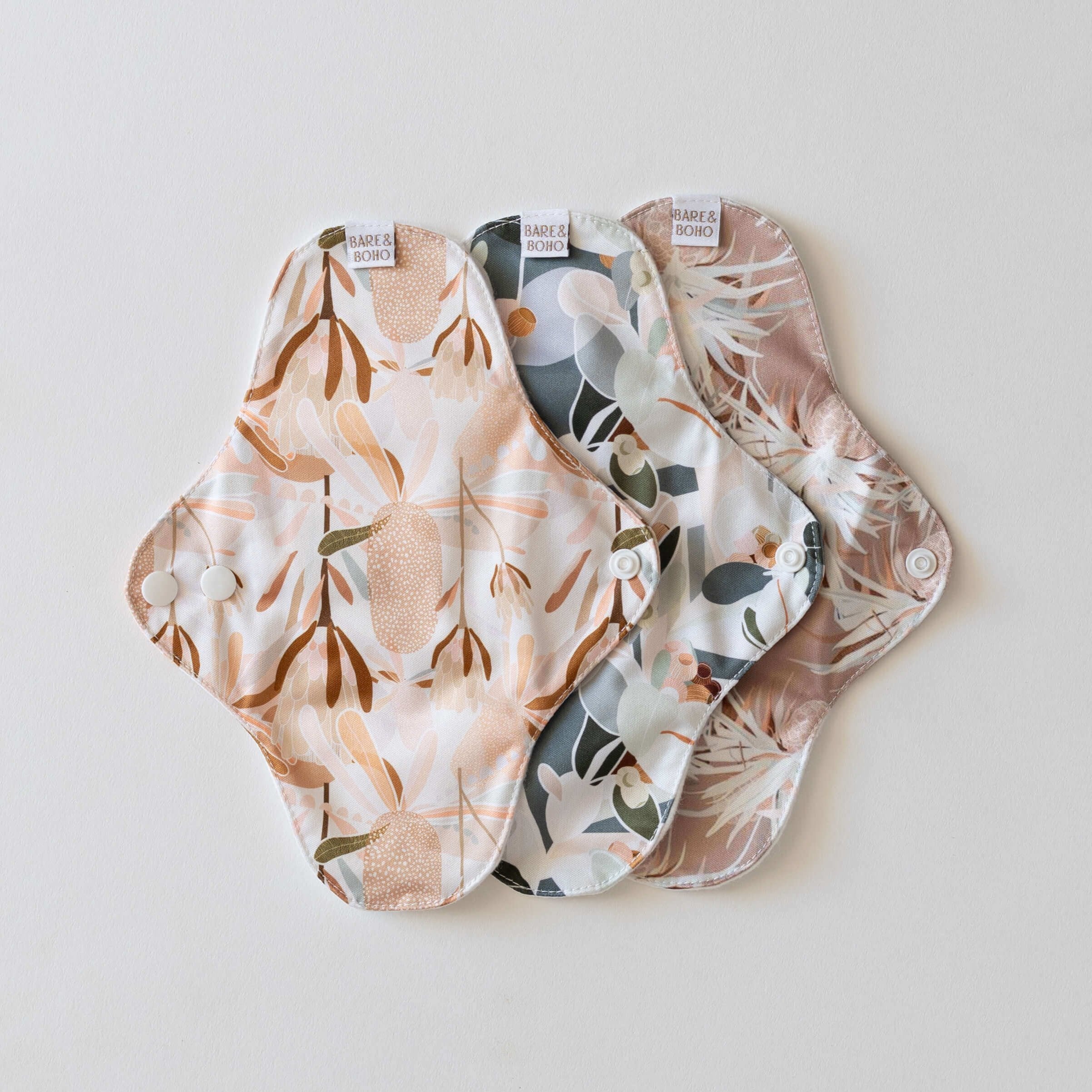 Reusable Cloth Pads Light | 3 Pack Native Flora