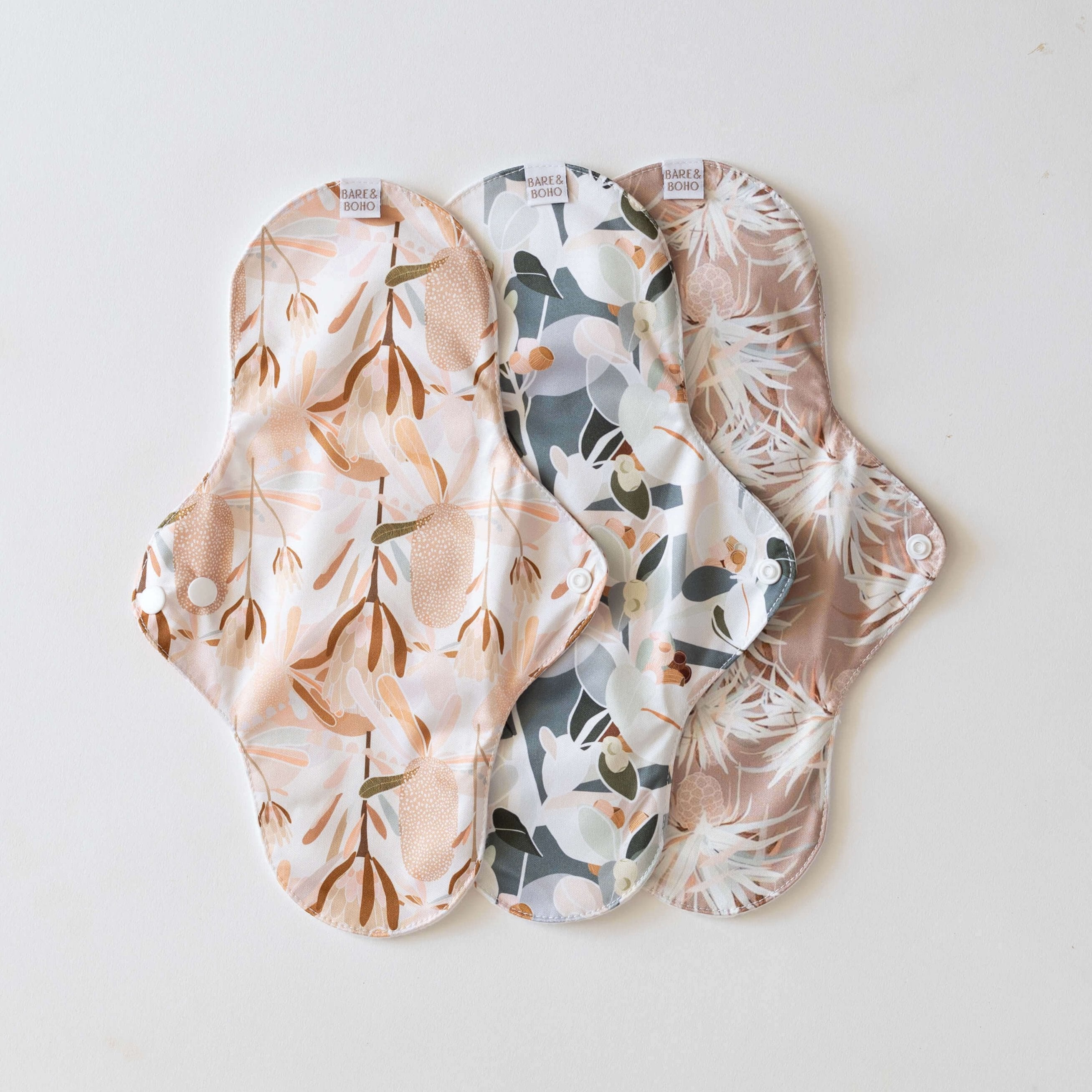 Reusable Cloth Pads Medium | 3 Pack Native Flora