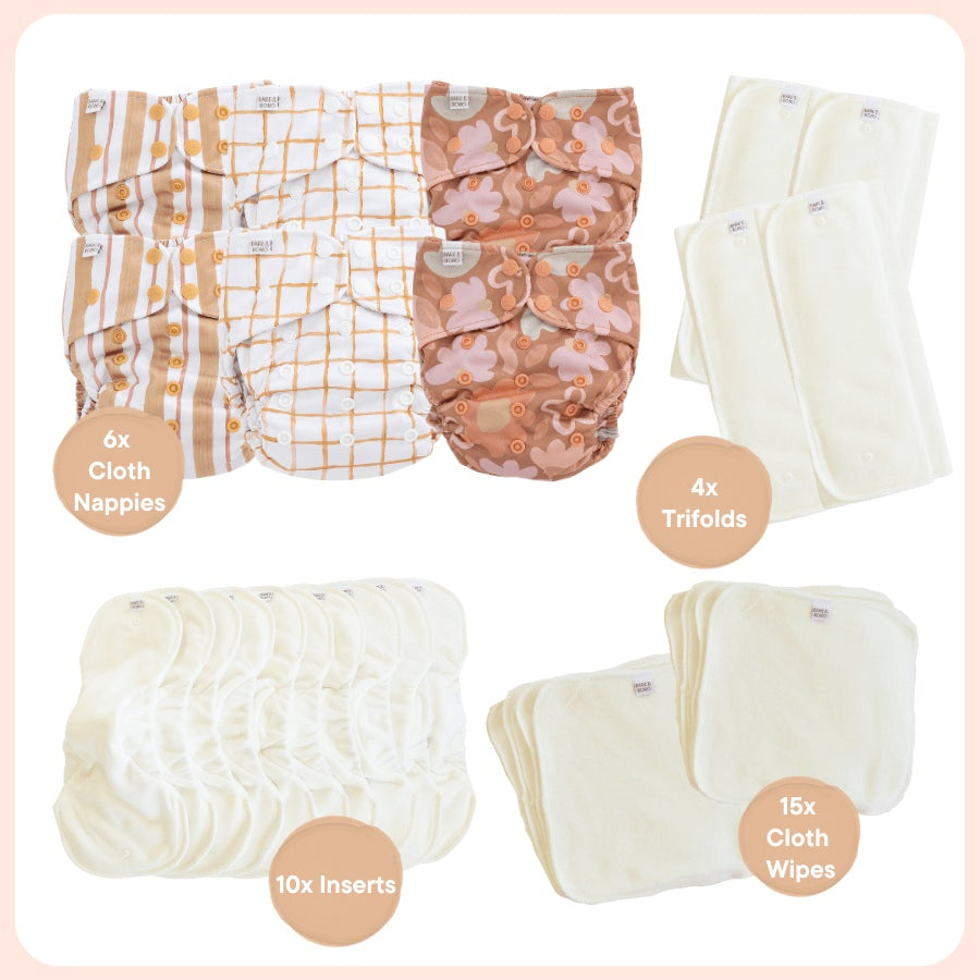 Everyday One-Size Flexi Nappy Bundle | Posy